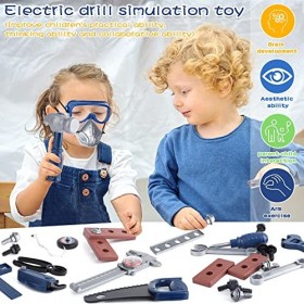 NCKIHRKK 73 Pièces Jouet Outil pour Enfants, Outils de Construction et Accessoires, malette outils enfant, Boite a Outil avec