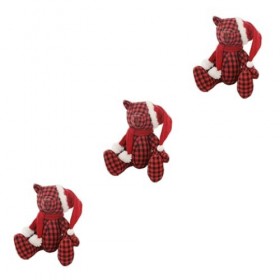 Totority 3 Pièces Ours à Carreaux Animal en Peluche De Noël Petits Animaux en Peluche en Vrac Jouet De Dessin Animé Jouet Our