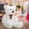 MorisMos Ours en Peluche Geant XXL 130cm, Kawaii Nounours Geante Blanc, Grand Teddy Bear Douce, Idée Cadeau Noël pour Bebe En