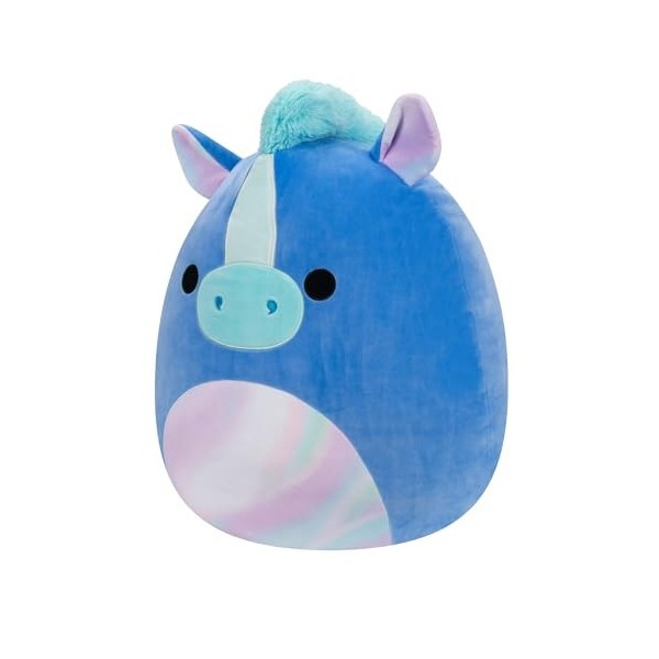 Squishmallows Hippocampe Romano bleu 40,6 cm – Grande peluche officielle Jazwares Ultrasoft