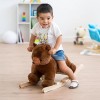 ATAA Cheval à Bascule Dino en Forme de Dinosaure pour Enfant en Peluche Douce et Non-Toxique pour Les bébés, avec poignées,