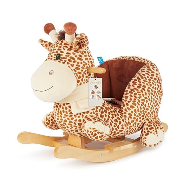 Bieco Peluche Animal à Bascule Girafe | Cheval a Bascule Bebe 1 an | Cheval à Bascule Animal a Bascule Bebe Animaux a Bascule