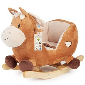 Bieco Peluche Animal à Bascule Cheval Calimero | Cheval a Bascule Bebe 1 an | Cheval à Bascule Animal a Bascule Bebe Animaux 