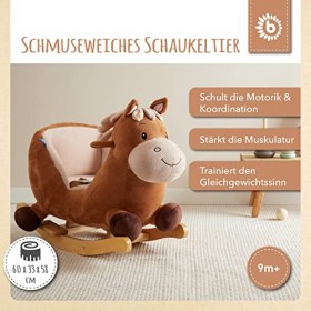 Bieco Peluche Animal à Bascule Cheval Calimero | Cheval a Bascule Bebe 1 an | Cheval à Bascule Animal a Bascule Bebe Animaux 
