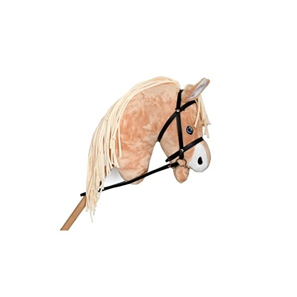 Hobby Horse pour activité de Hobby Horsing pour Enfants et Adolescents de 7 à 20 Ans- Cheval bâton avec Filet et rênes - tête
