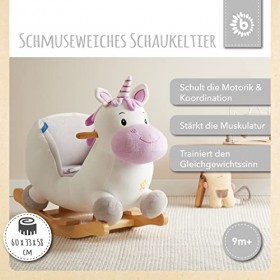 Bieco Peluche Animal à Bascule Licorne | Cheval a Bascule Bebe 1 an | Cheval à Bascule Animal a Bascule Bebe Animaux a Bascul