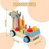 Hojalis Jouet en Bois Outils Enfant,Bricolage Jouet Boite a Outils Enfant,Visseuse Enfant Montessori pour 2 Ans,Jouet en Bois