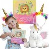 Unicorn Gift Set - Includes Book, Stuffed Plush Toy, and Headband for Girls - If I were A Magical Unicorn - Great for Birthda