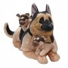 Wild Republic Cuddlekins Jumbo Maman et Chiots Berger Allemand, Animal en Peluche, 76 cm, Jouet en Peluche, Remplissage en Bo