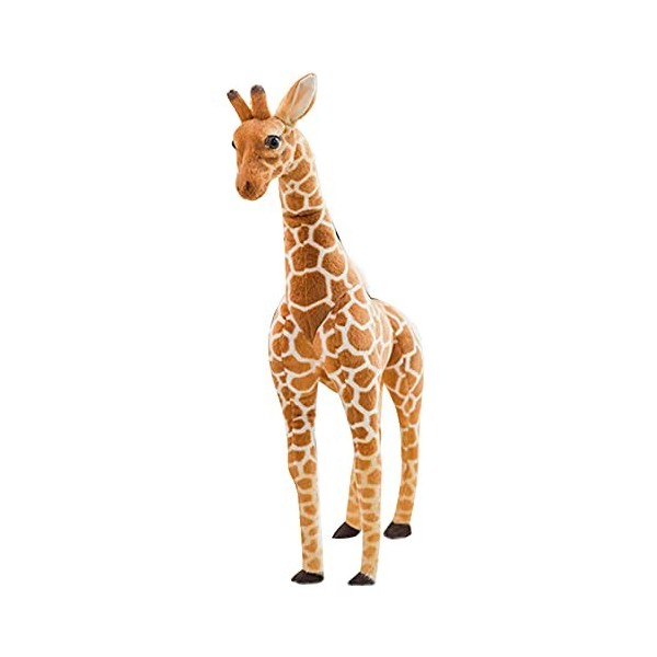 Hengqiyuan Peluche Géante Girafe Cuddly Grande Peluche Poupée Décoration Cadeau Enfant Jouet XXL Marron Jaune,140cm
