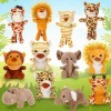 Lot de 12 jouets en peluche danimaux de la jungle - Animaux de la forêt en peluche de 12 cm - Joli petit animal - Éléphant, 