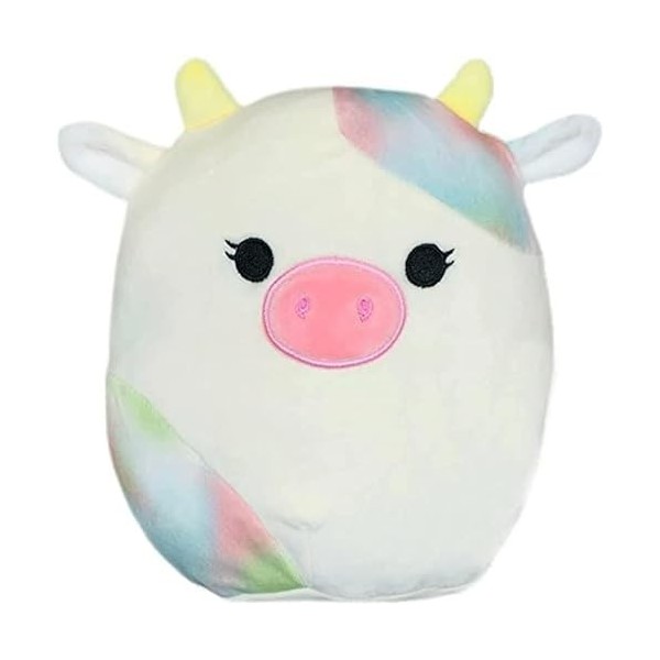 Squishmallow Peluche officielle Kellytoy à collectionner Ferme Squad Animaux doux Candess Cow, 30,5 cm 