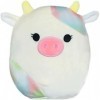 Squishmallow Peluche officielle Kellytoy à collectionner Ferme Squad Animaux doux Candess Cow, 30,5 cm 