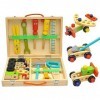 KIDWILL Outils Enfants en Bois, DIY Établis Jouet de Construction Bricolage Créatif Jouet de Éducatifs Montessori pour Garçon