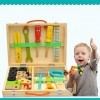 KIDWILL Outils Enfants en Bois, DIY Établis Jouet de Construction Bricolage Créatif Jouet de Éducatifs Montessori pour Garçon