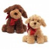 Gund peluche "Designer pubs kuscheliger chien 30 cm avec noeud rouge – Assortiment