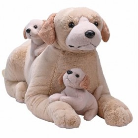 Wild Republic Cuddlekins Jumbo Maman et Chiots Labrador Jaune, Animal en Peluche, 76 cm, Jouet en Peluche, Remplissage en Bou