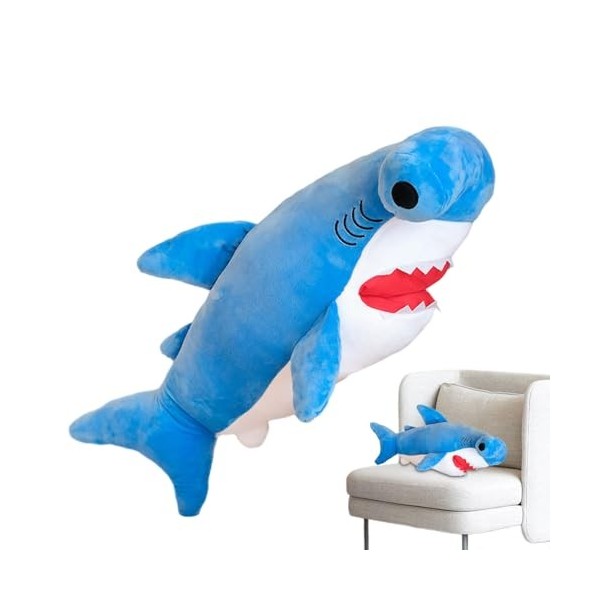 Ristyur Jouets de Requin, Jouet en Peluche d’Oreiller de Corps de Requin, Oreiller câlin Chaud en Forme de Requin, Cadeau da