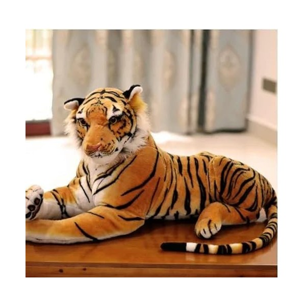 Tigre réaliste et léopard Peluche Animal Tigre Jaguar poupée Cadeau d’Anniversaire pour Enfants 120cm 1