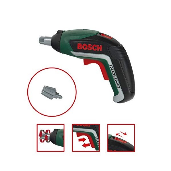 Theo Klein 8300 Bosch Ixolino Cordless Screwdriver I with Light and Sound I Interchangeable Attachments I Toy for Children Ag