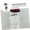 Totority 3 Pièces Bonhomme De Neige Électrique Jouets Musicaux Chapeau De Père Noël Musique Enfant Peluche Blanche