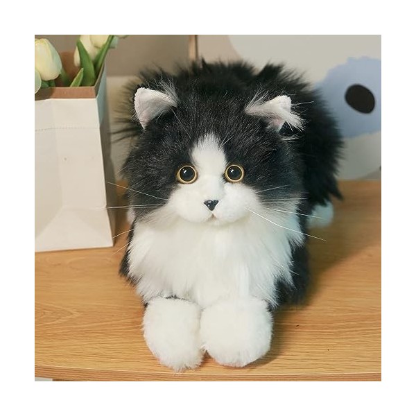 Chongker Animaux en Peluche Fait à la Main Peluche Chat et Chien réaliste Jouet Compagnon Kawaii Cadeau pour Les Femmes Anniv