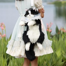 Chongker Animaux en Peluche Fait à la Main Peluche Chat et Chien réaliste Jouet Compagnon Kawaii Cadeau pour Les Femmes Anniv