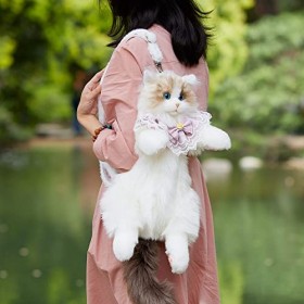 Chongker Animaux en Peluche Fait à la Main Peluche Chat et Chien réaliste Jouet Compagnon Kawaii Cadeau pour Les Femmes Anniv