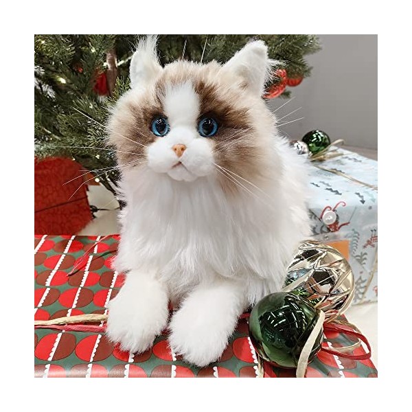 Chongker Animaux en Peluche Fait à la Main Peluche Chat et Chien réaliste Jouet Compagnon Kawaii Cadeau pour Les Femmes Anniv