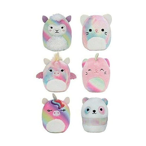 Squishville by Squishmallows- Mystery Rainbow Dream Squad, 6, Peluche colorée irrésistiblement Douce, Mini Squishmallows, SQM