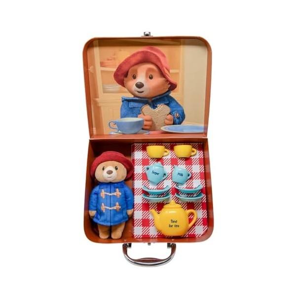 Rainbow Designs Paddingtons Toy Service à thé 9 pièces pour enfants avec théière, tasses, soucoupes et sucrier – Comprend un