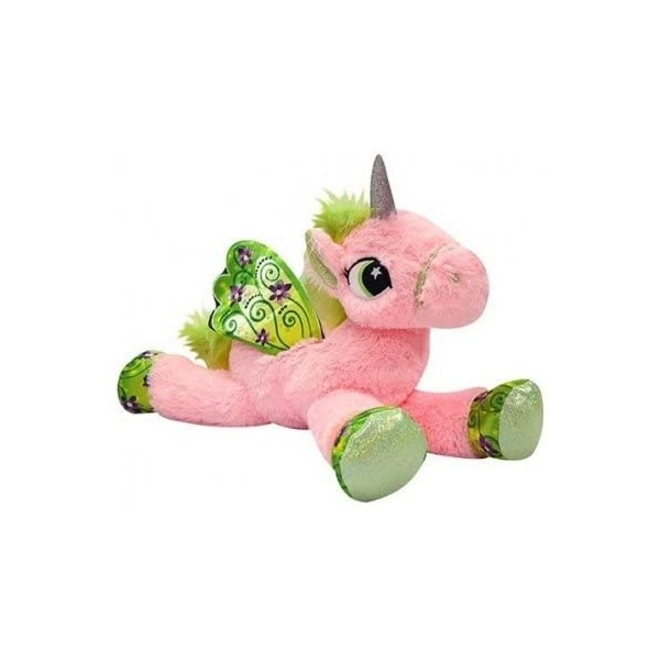 Grande Peluche Licorne XXL Rose avec Ailes 1m10 - Peluche Douce 110 cm - idee Cadeau Fille - Set Doudou + Carte Tigre