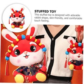 ibasenice 3 Pièces Année De Lapin Poupée en Peluche Figurines De Fortune Poupée en Peluche Lapin Jouet Lapin Chinois Lapin en