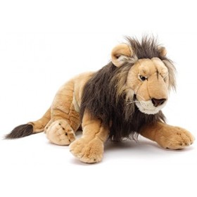 Uni-Toys Lion couché - 70 cm Longueur - Peluche Sauvage - Doudou