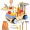 Forroby Jouet en Bois Outils|Boîte à Outils pour Enfants, Jouets de Construction Montessori, Jeux éducatifs, Jouets de Noël p