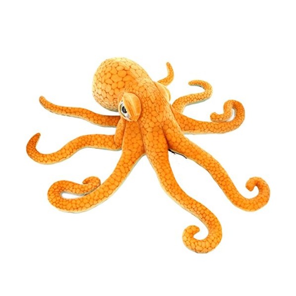 A-cool Peluche géante réaliste en forme de pieuvre - Pour homme et femme - Orange - 85 cm