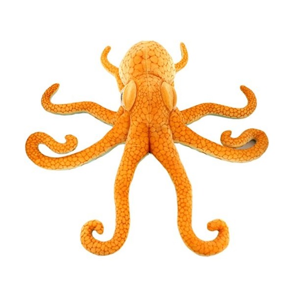 A-cool Peluche géante réaliste en forme de pieuvre - Pour homme et femme - Orange - 85 cm