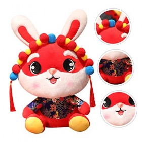 ibasenice 4 Pièces Année De Lapin Poupée en Peluche Poupées De Lapin du Zodiaque Peluche Lapin en Peluche Jouet De Mascotte D