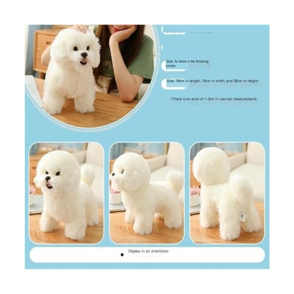 Jouets en peluche Jouet En Peluche De Poupée De Chien Mignon, Poupée De Chien Blanc Simulé Mignon, Ornements De Cadeau For La