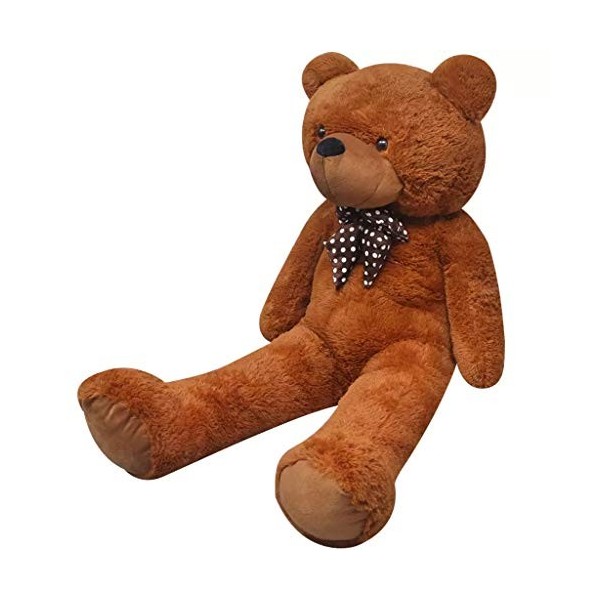 Cikonielf Ours géant 150 cm, ours en peluche marron, grand ours doux, cadeau danniversaire de Noël Saint-Valentin