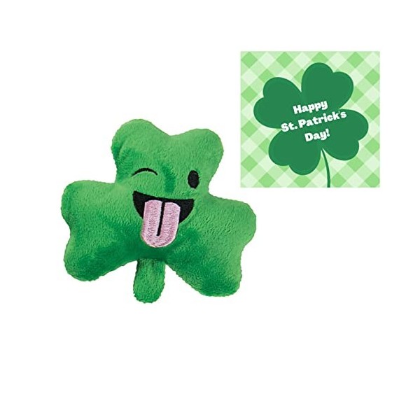 Biblebanz Happy St Patricks Day Lot de 12 émojis en peluche avec trèfles assortis