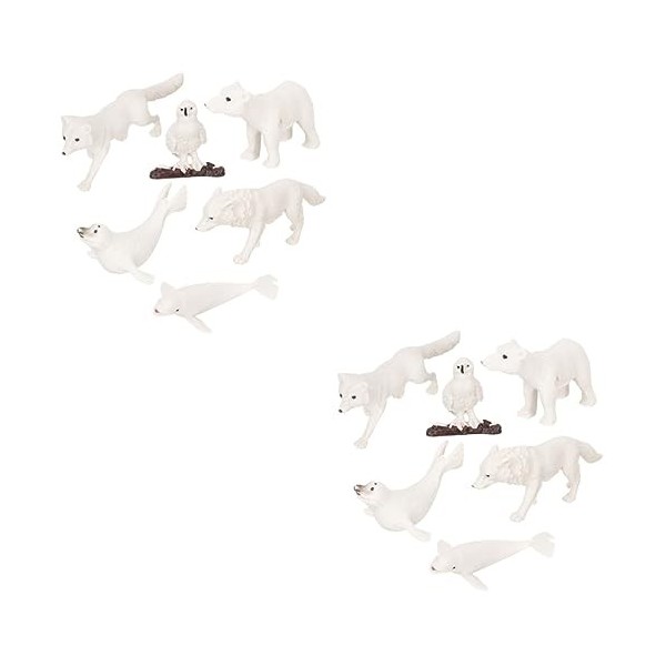 Toyvian 21 Pièces Modèle De Meute De Loups dhiver Maquette Jouets pour Enfants à Lextérieur Figurines pour Lextérieur Enfa