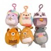 Squishmallows Kellytoy Lot de 6 mini poupées en peluche à clipser 8,9 cm