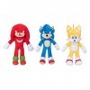 Sonic The Hedgehog 2 - Pack 3pcs Personnages en Peluche 23 cm - Tails + Sonic + Knuckles