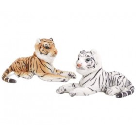Brubaker Lot de 20 tigre en tissu - 27 cm - Mélange blanc et marron - Pour tombola ou similaire.