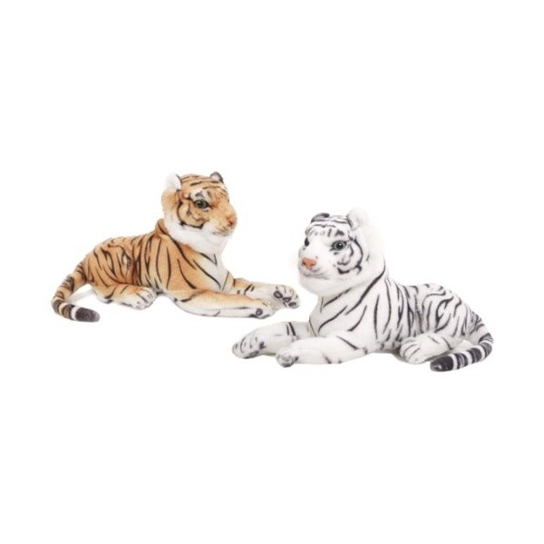 Brubaker Lot de 20 tigre en tissu - 27 cm - Mélange blanc et marron - Pour tombola ou similaire.
