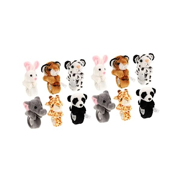 Toyvian 24 Pièces Bracelet Bang En Peluche Bracelet Imprimé Animal Bracelet Animaux En Peluche Bracelet Claque De Pâques Joli