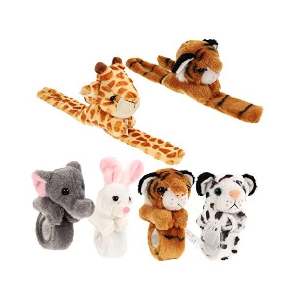 Toyvian 24 Pièces Bracelet Bang En Peluche Bracelet Imprimé Animal Bracelet Animaux En Peluche Bracelet Claque De Pâques Joli