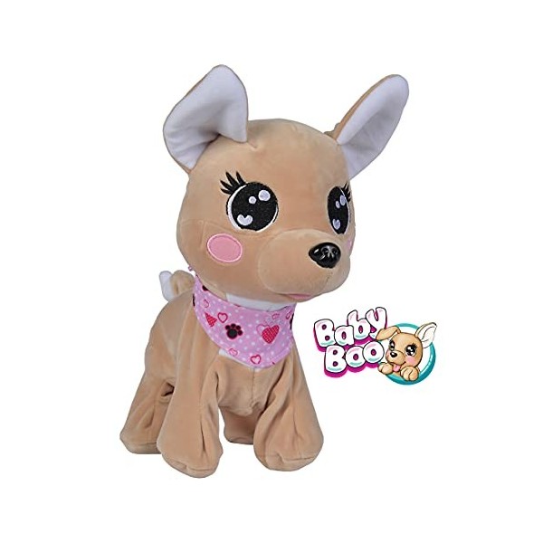 Simba - Chichi Love Baby Boo - Chien Peluche Interactive - Réagit à 12 Ordres - 60 Sons Différents - Piles Incluses - 1058935