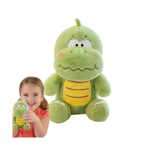 Leryveo Animal en Peluche de Dinosaure,Peluche de Dinosaure en Peluche - Adorable Peluche Dino Vert | Spft Coussin décoratif 